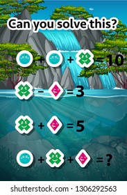 Math problem solving worksheet illustration