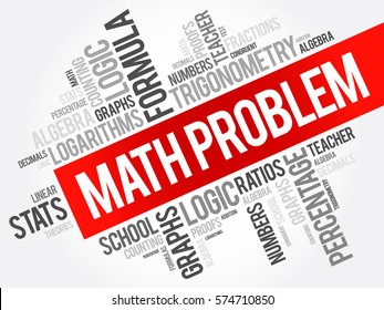 Math problem word cloud collage, education concept background