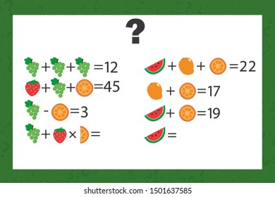 Math Problems Children Adults Vector Stock Vector (Royalty Free ...