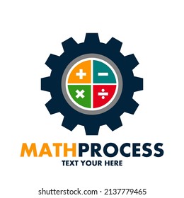 Math process or industrial math vector logo template. This design can be use for education, business, factory.