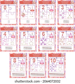 Math puzzle to 10. Studying mathematics