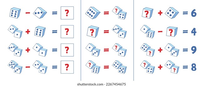 Math puzzle. Educational game for children. Choose correct answer. Funny vector illustration. Isolated on white background