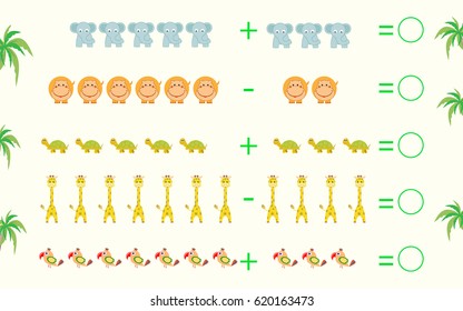 Math puzzle game vector illustration  