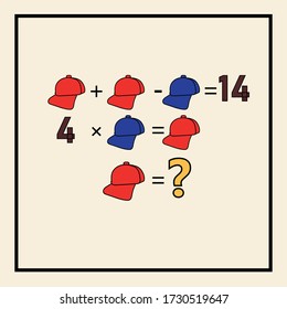 Math puzzle, riddle for children and adults, educational game