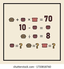 Math puzzle, riddle for children and adults, educational game