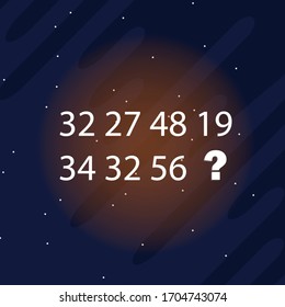 Math puzzle. The riddle of finding the answer. Vector.