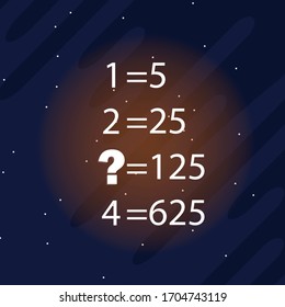 Math puzzle. The riddle of finding the answer. Vector.