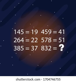 Math puzzle. The riddle of finding the answer. Vector.