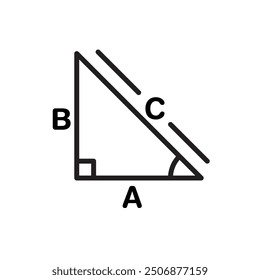 Math Pythagoras Outline Icon Vector Illustration