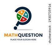 Math question vector logo template. This design use calc symbol. Suitable for learm, education, business or quiz.