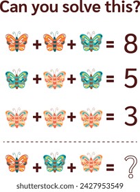 Math riddle for kids and adults. Picture equations, fun picture math worksheet. Vector format