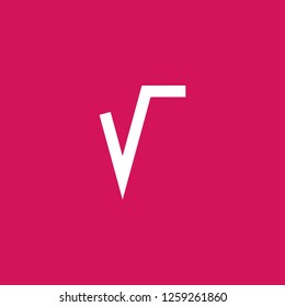 math root icon vector. math root sign on pink background. math root icon for web and app