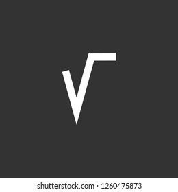 math root icon vector. math root sign on black background. math root icon for web and app
