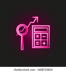 math s neon style icon. Simple thin line, outline vector of education icons for ui and ux, website or mobile application