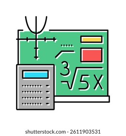 math school lesson color icon vector. math school lesson sign. isolated symbol illustration