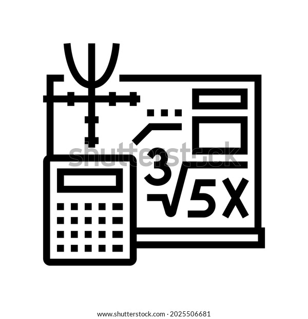 Math School Lesson Line Icon Vector Stock Vector (Royalty Free ...