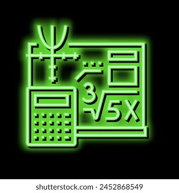 lección de la escuela de matemáticas signo de luz de neón Vector. lección de la escuela de matemáticas ilustración