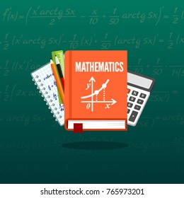 Math science banner. illustration concepts for school lesson items. Education and knowledge ideas.