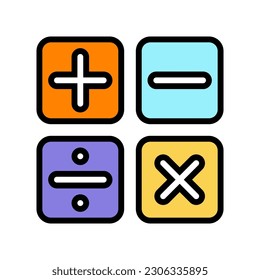 math science education color icon vector. math science education sign. isolated symbol illustration
