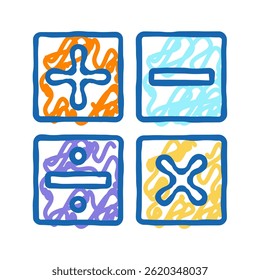 mathematische wissenschaft bildung doodle symbol skizze vektor. Mathematikunterricht. einzelne Symbolgrafik