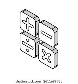 math science education isometric icon vector. math science education sign. isolated symbol illustration
