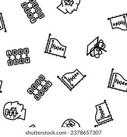 math science education school vector seamless pattern thin line illustration