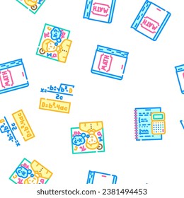 math science education school vector seamless pattern thin line illustration