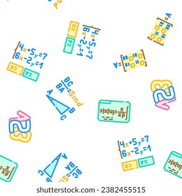 math science education school vector seamless pattern thin line illustration