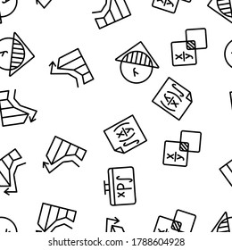 Mathe Science Education Vector Seamless Muster Thin Line Illustration