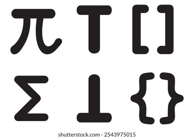 Math and Science Icons Set of Symbols for Education and Learning