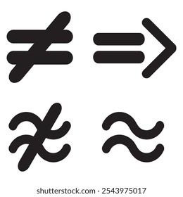 Math and Science Icons Set of Symbols for Education and Learning