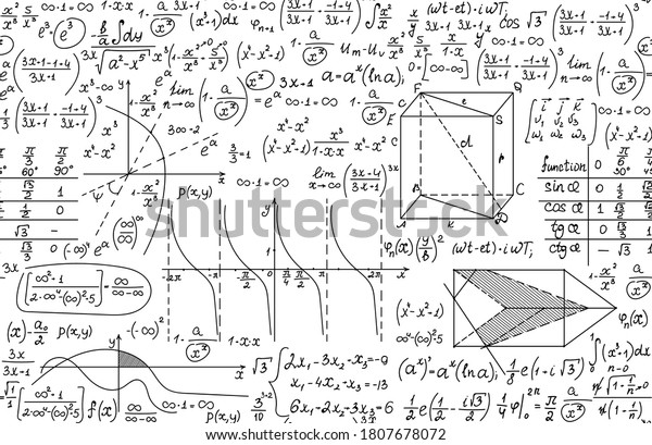 Math Scientific Vector Seamless Pattern Formulas Stock Vector (Royalty ...