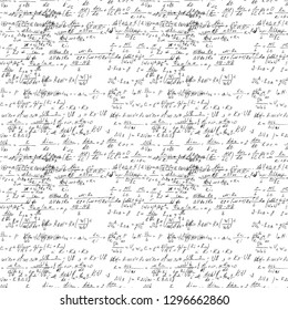 Math seamless board with handwritten mathematical and physics formulas and proves. Vector 