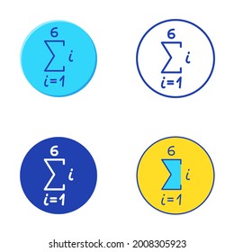 Math sequence icon set in flat and line style. Example of mathematics expression for a set of numbers. Vector illustration.