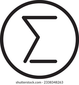 Math Sigma Sum Outline Icon