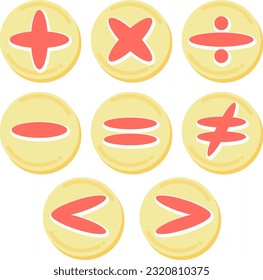 math sign gold coin add subtract multiply divide