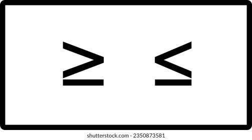 math sign inequality icon vector greater than or equal to and less than or equal to symbol