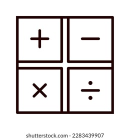 math signs line icon isolated