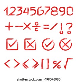 signos matemáticos y número