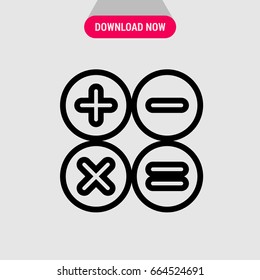 Math signs vector icon, Four Mathematics signs. Simple, modern flat vector illustration for mobile app, website or desktop app  