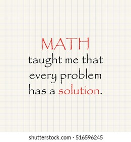 Math and solution - funny inscription template