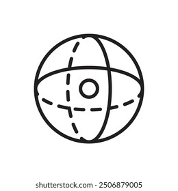 Math Sphere Outline Icon Vector Illustration