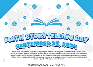Math Storytelling Day – September 25, 2024, Attractive design, can be used on all social media platforms, beautiful color combination, get it now for the first purchase.