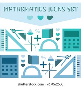 Math stuff icons set in two colors