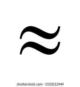 math symbol for equal approximately icon vector illustration isolated on white background.