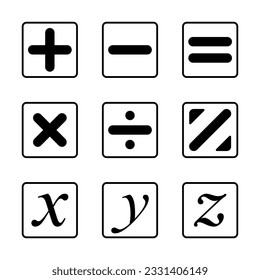 math symbol icon design collection