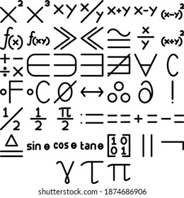 math symbol icon set include 45 icons with outline style for web mobile app presentation printing vol 2 svg