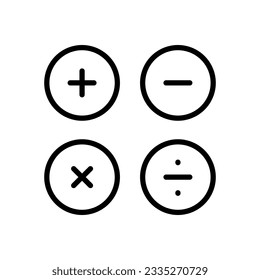 math symbol line icon, outline vector sign, linear style pictogram isolated on white. Study symbol, logo illustration. Editable stroke