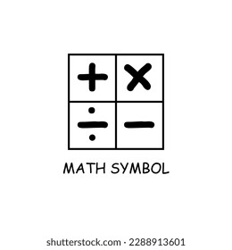 Math symbol logo vector illustration. Operation mathematics logo design