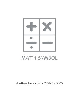 Mathe Symbol Logo, Vektorgrafik. Design des Operationsmathematischen Logos